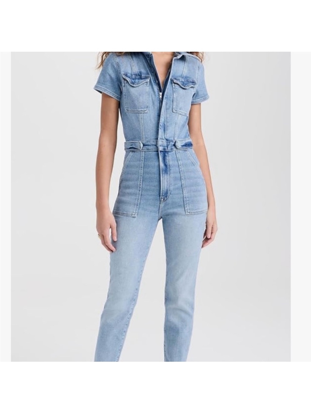 Good American Light Blue Denim Jumpsuit Overalls